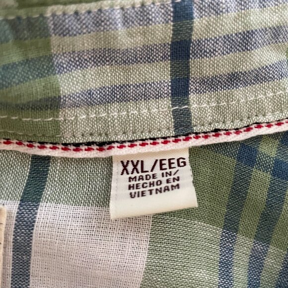 Original Weatherproof Vintage Washable Linen Plaid Button Down‎ Shirt, Size XXL - Picture 4 of 5